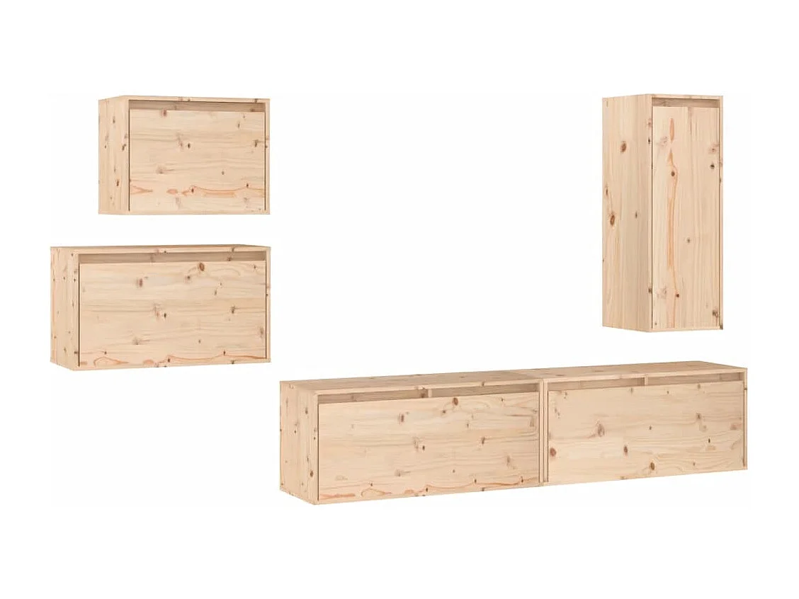 Meubles TV 5 pcs Bois massif de pin FR10878