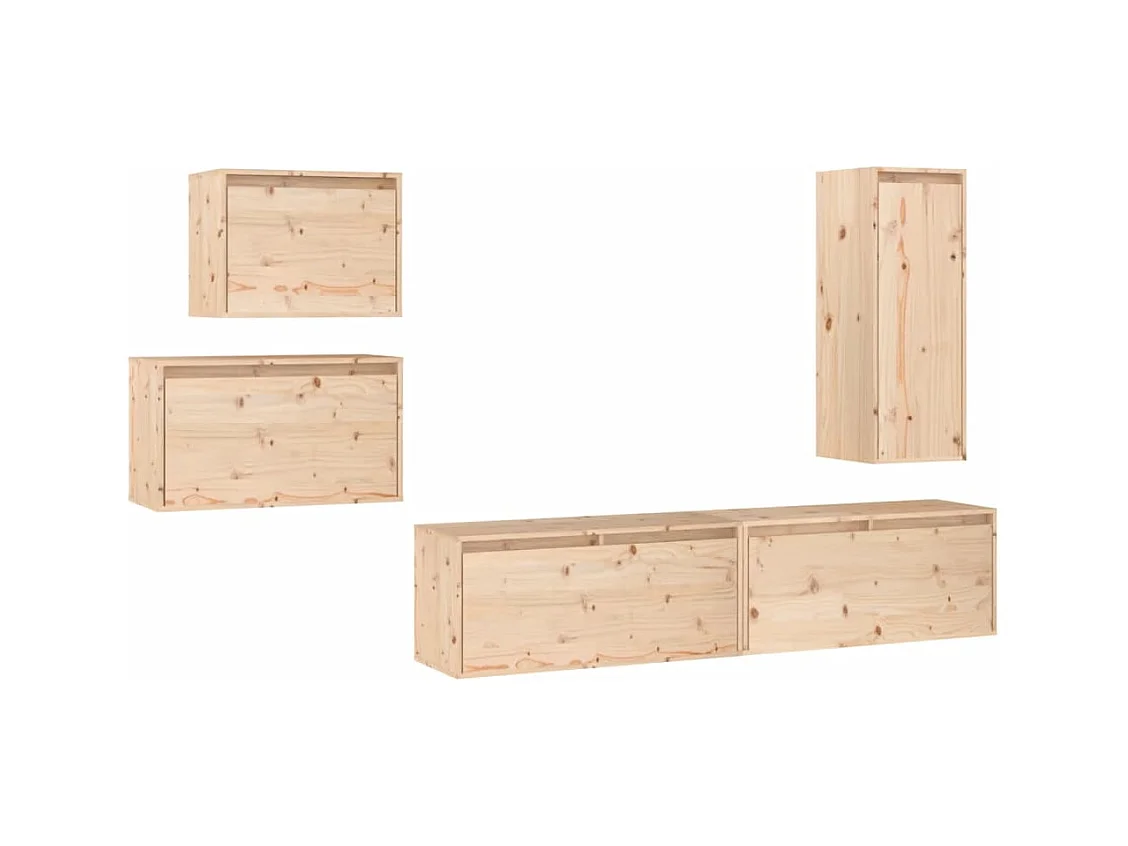 Meubles TV 5 pcs Bois massif de pin FR10878