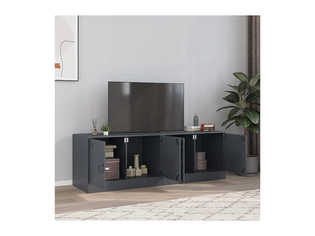 Tv-meubelen 2 st 67x39x44 cm staal antracietkleurig BE692544
