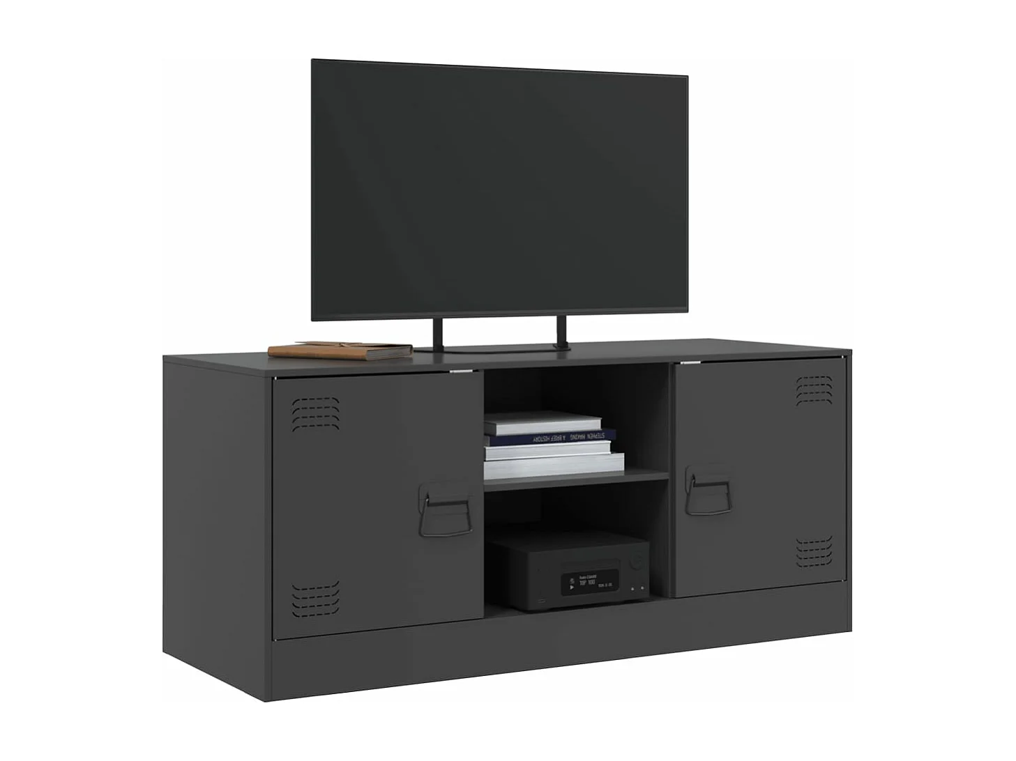 Mueble para TV de acero negro 99x39x44 cm ES371944