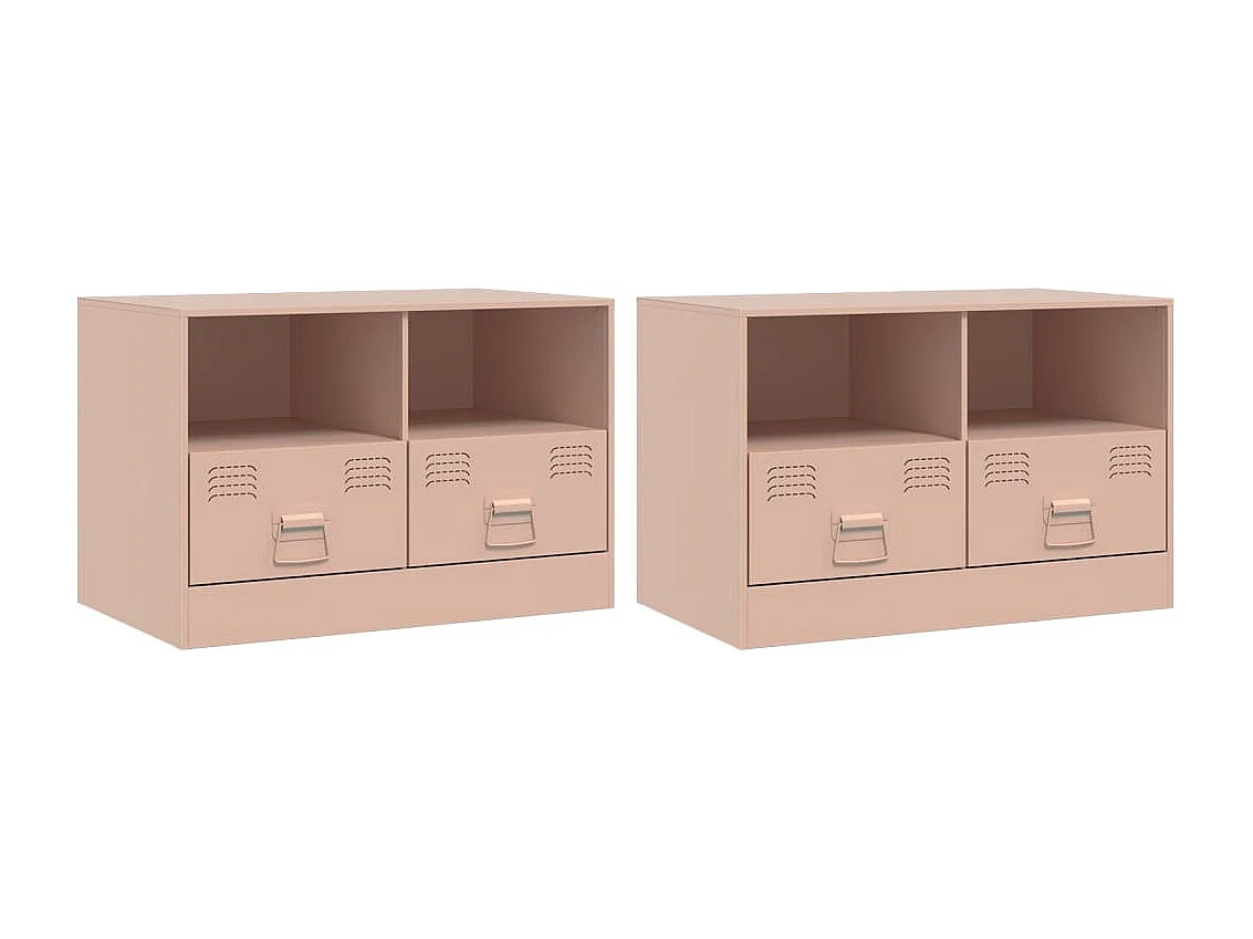 Móveis de TV 2 pcs 67x39x44 cm aço rosa PT322314