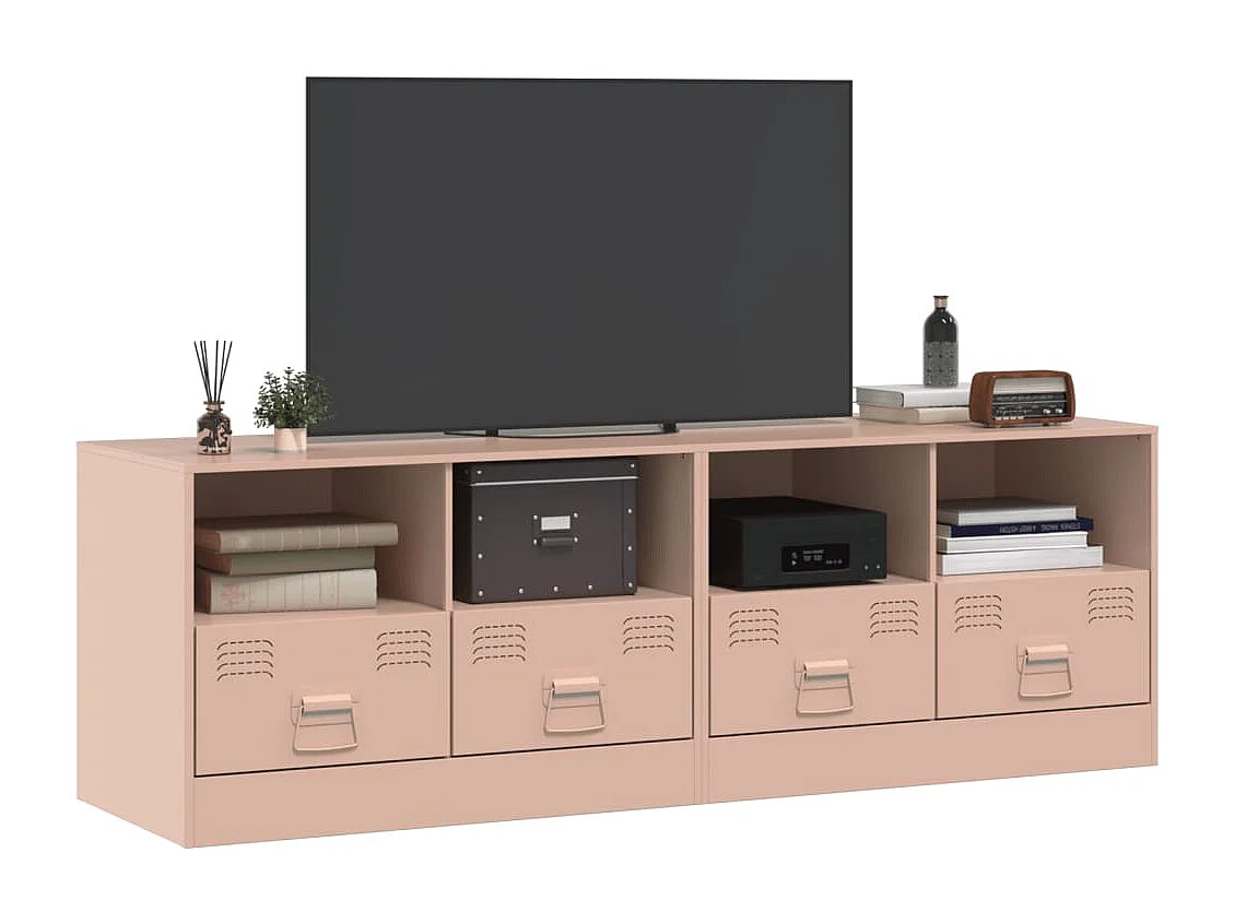 Móveis de TV 2 pcs 67x39x44 cm aço rosa PT322314