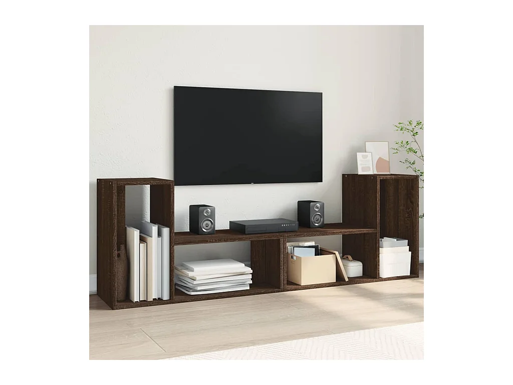 Tv-meubelen 2 st 75x30x50 cm bewerkt hout bruin eikenkleurig BE554622