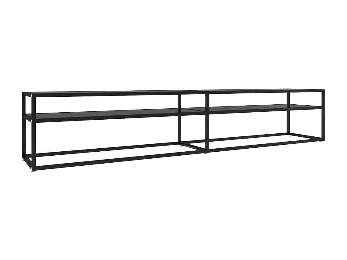 Meuble TV Noir 220x40x40,5 cm Verre trempé FR46079