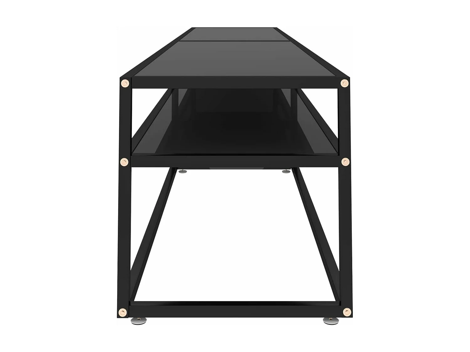 Meuble TV Noir 220x40x40,5 cm Verre trempé FR46079