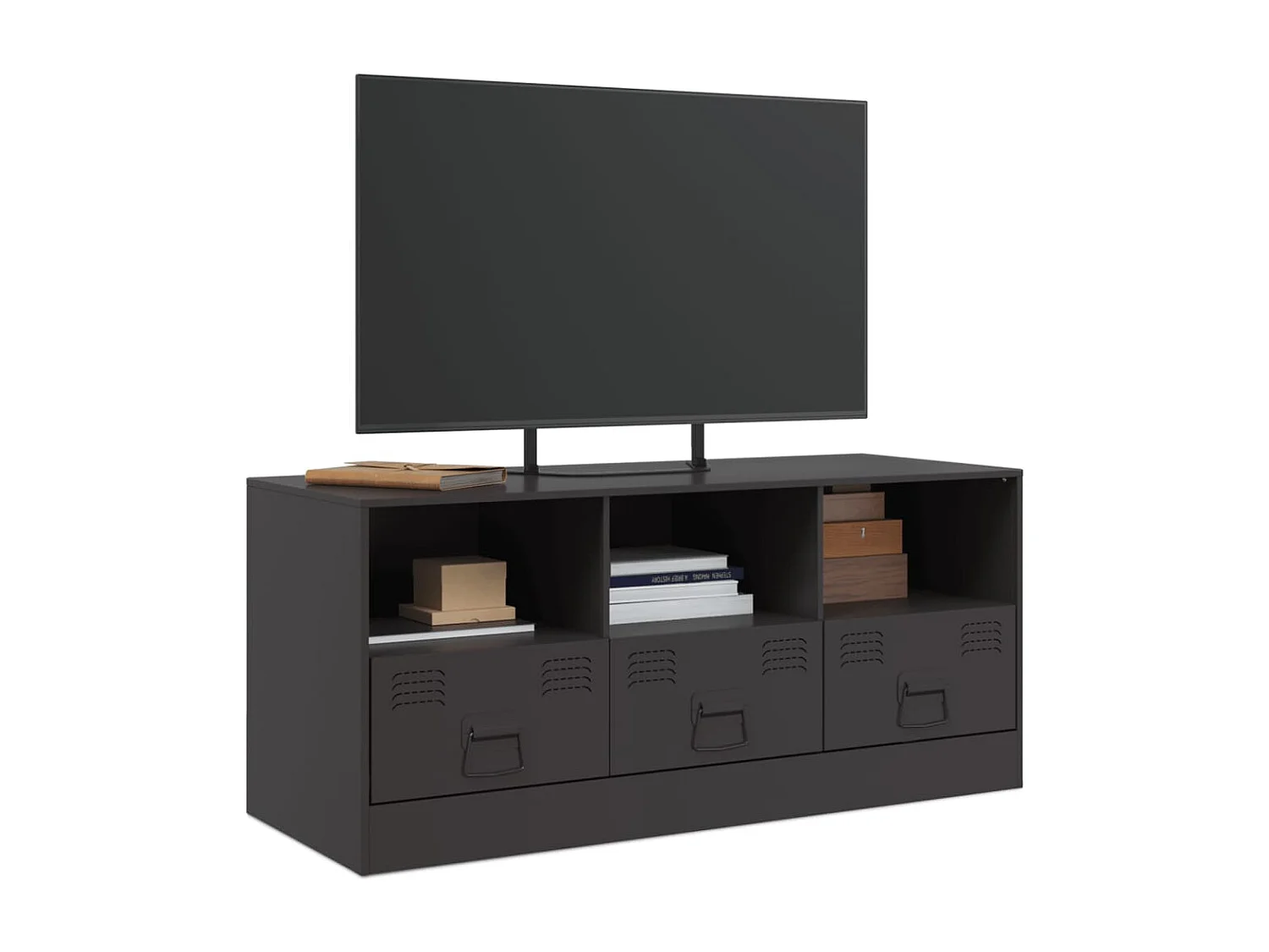 Meuble TV noir 99x39x44 cm acier FR26966