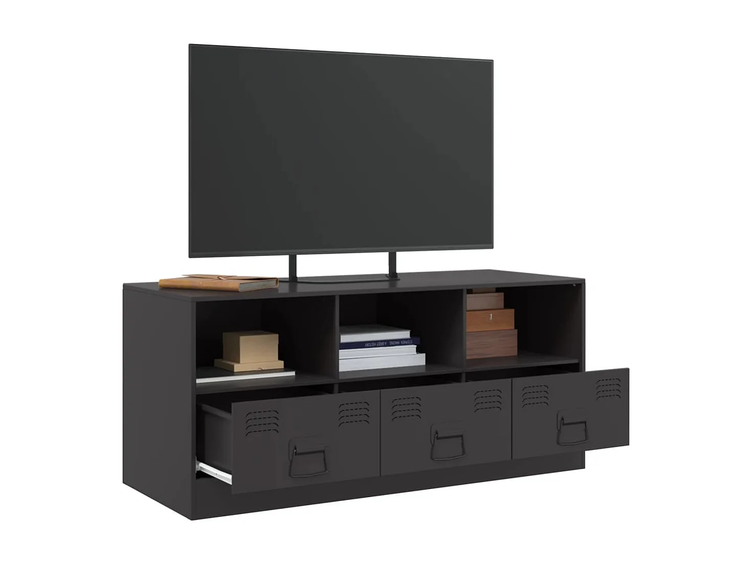 Meuble TV noir 99x39x44 cm acier FR26966