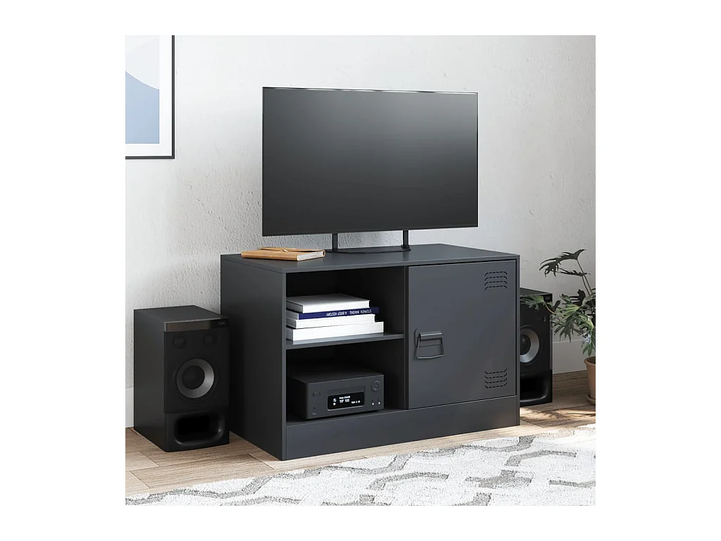 Tv-meubel 67x39x44 cm staal zwart BE720292