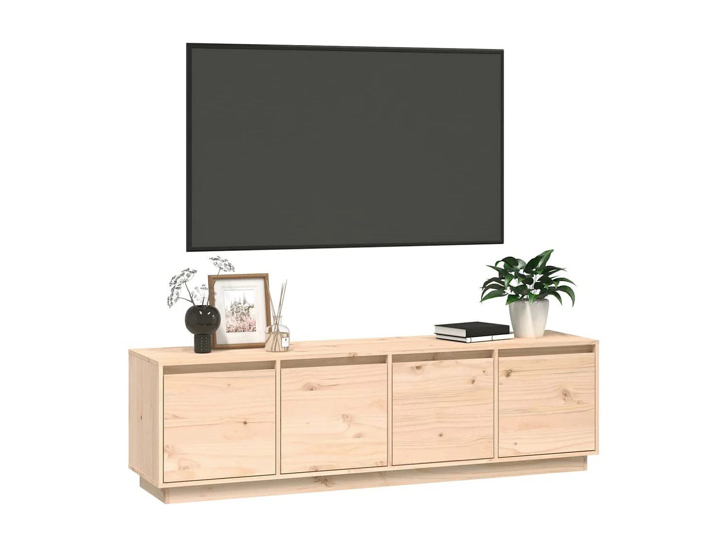 Mobile Porta TV | Armadietto TV 156x37x45 cm in Legno Massello di Pino