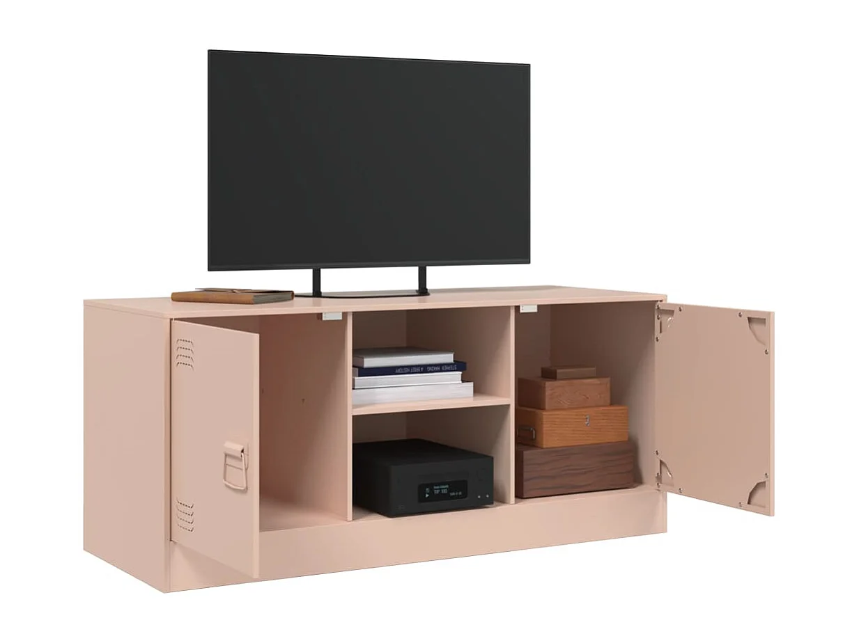 Mueble para TV de acero rosa 99x39x44 cm ES652424
