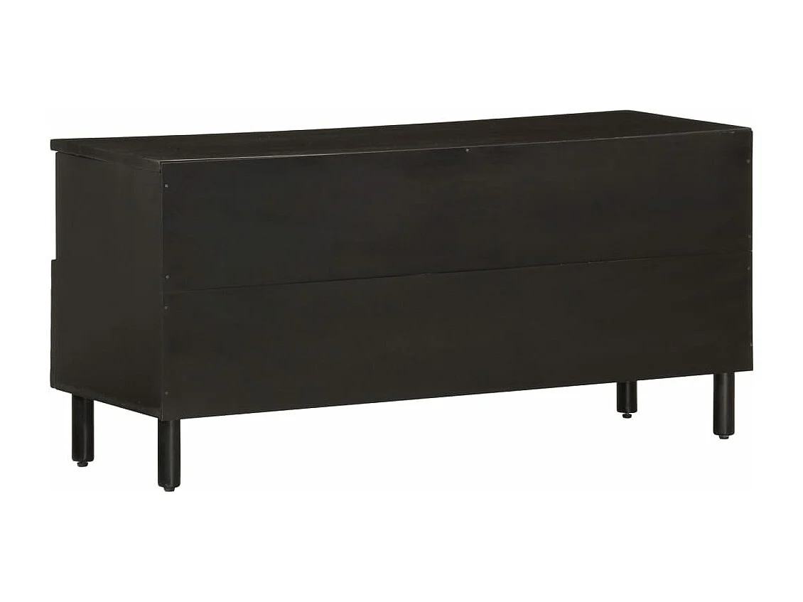 Mueble de TV madera maciza de mango negro 100x33x46 cm ES383329