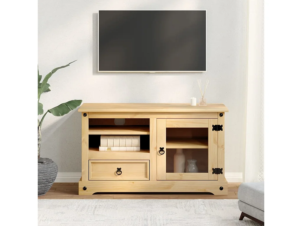 Meuble TV Corona 100x45x58 cm bois de pin massif FR91634