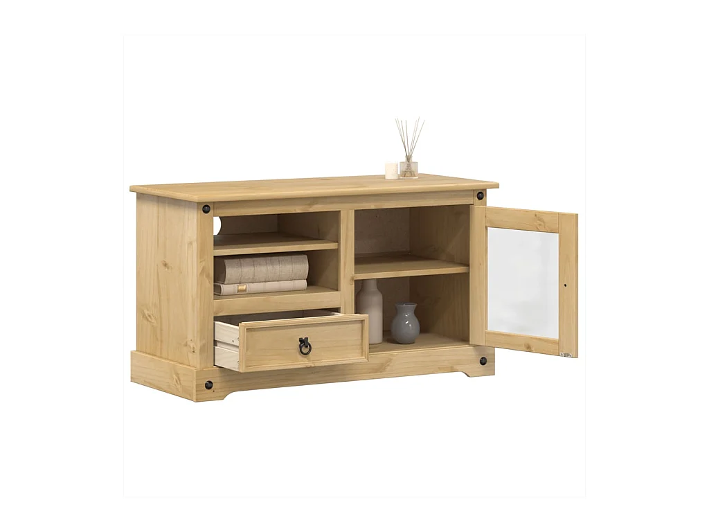 Tv-meubel Corona 100x45x58 cm massief grenenhout BE687287