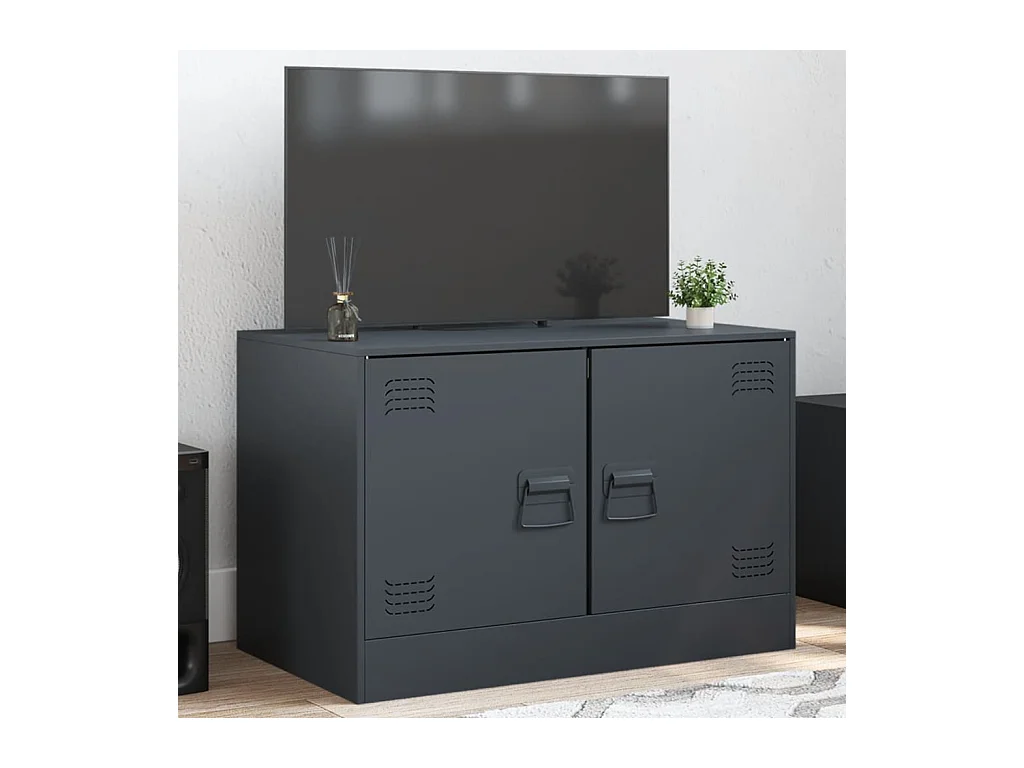 Tv-meubel 67x39x44 cm staal antracietkleurig BE698829