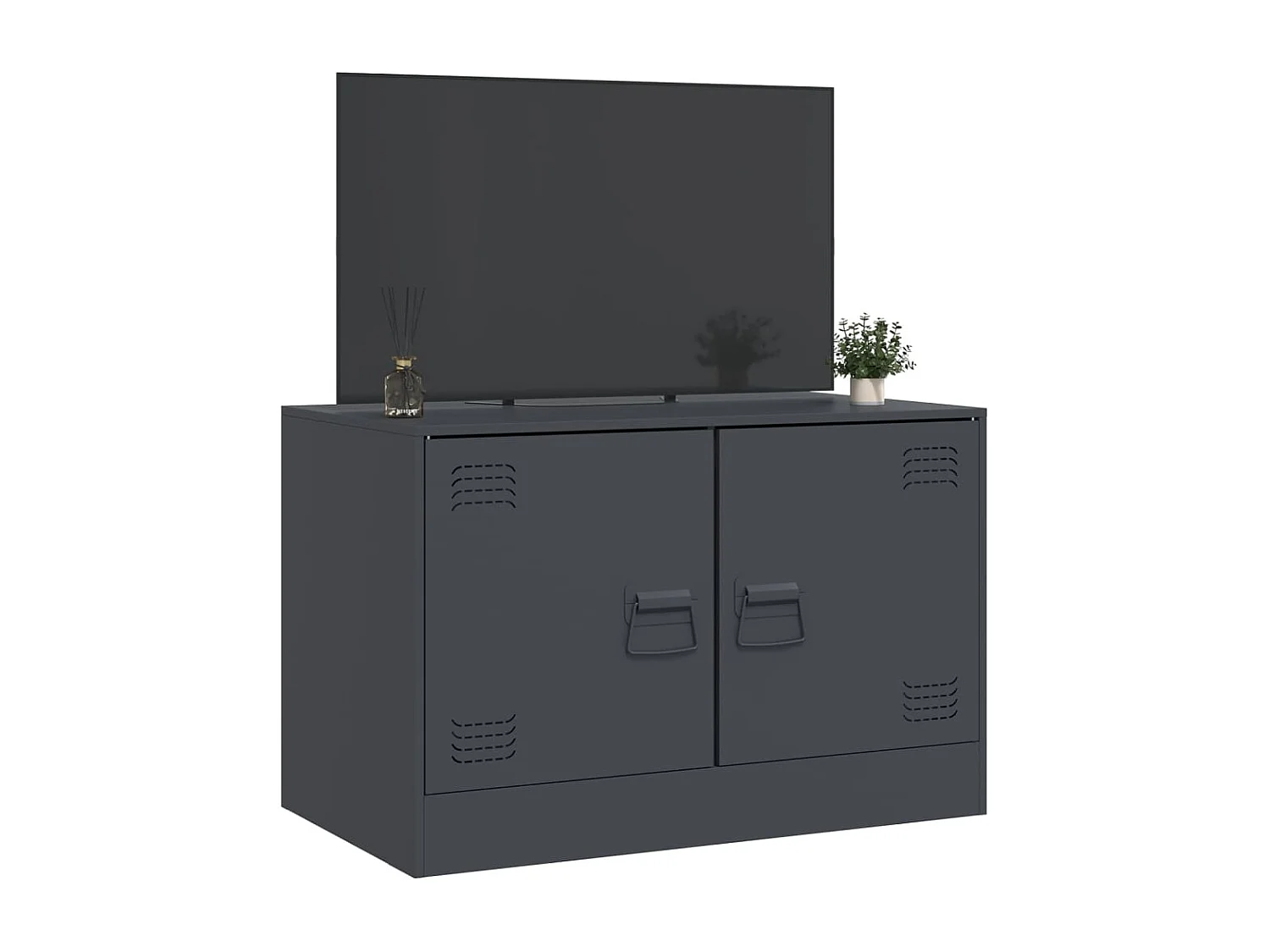 Meuble TV anthracite 67x39x44 cm acier FR88916