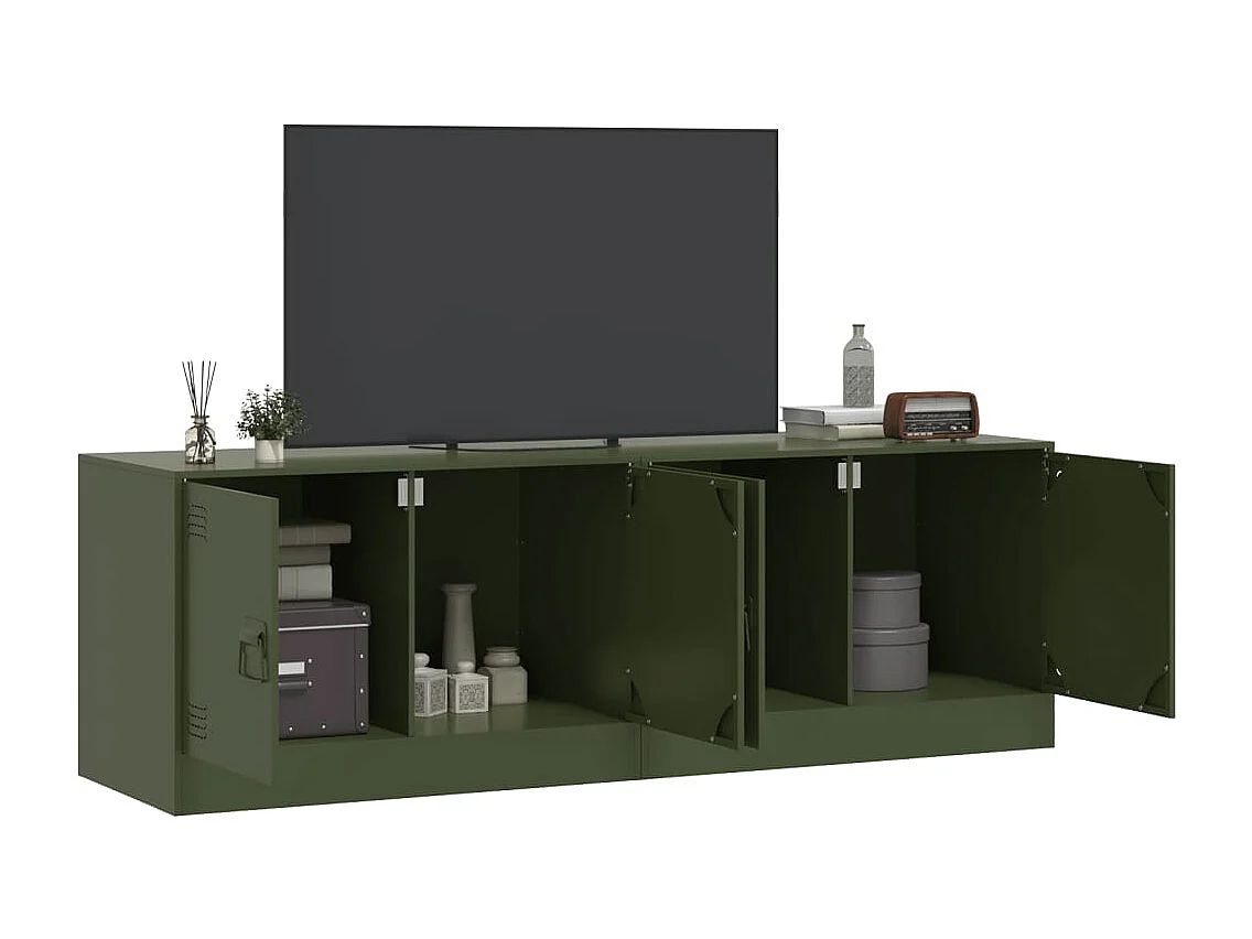Muebles para TV 2 unidades acero verde oliva 67x39x44 cm ES852567