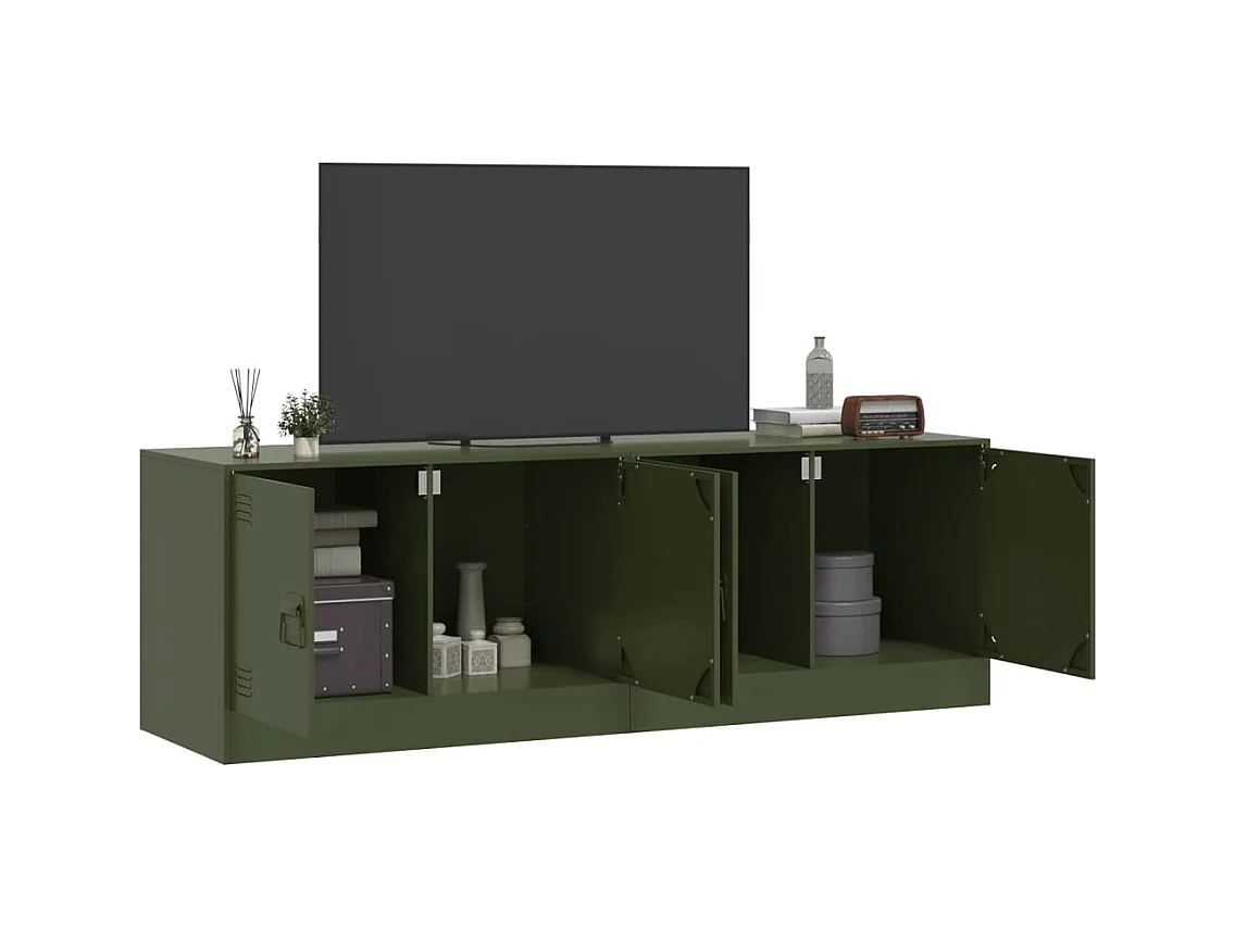 Meubles TV 2 pcs vert olive 67x39x44 cm acier FR50078