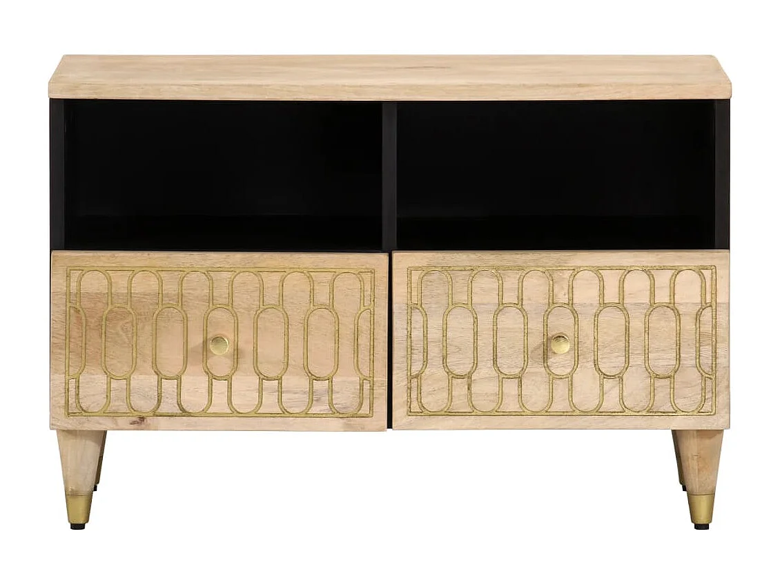 Mueble de TV madera maciza de mango 70x33x46 cm ES158761