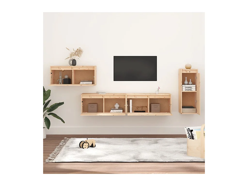 Meubles TV 4 pcs Bois massif de pin FR15514