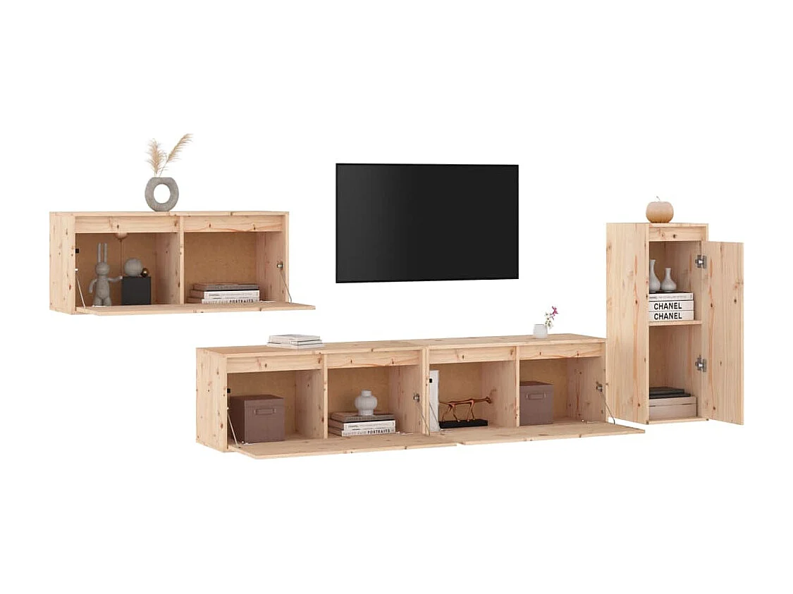 Meubles TV 4 pcs Bois massif de pin FR15514