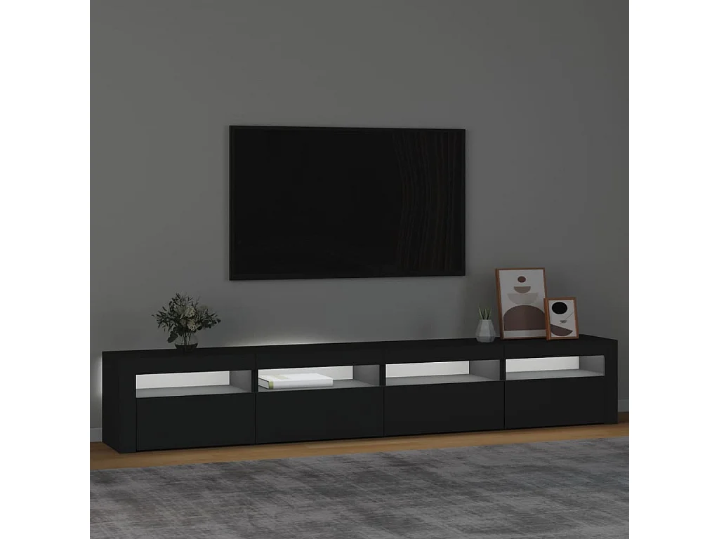 Tv-meubel met LED-verlichting 240x35x40 cm zwart BE308425