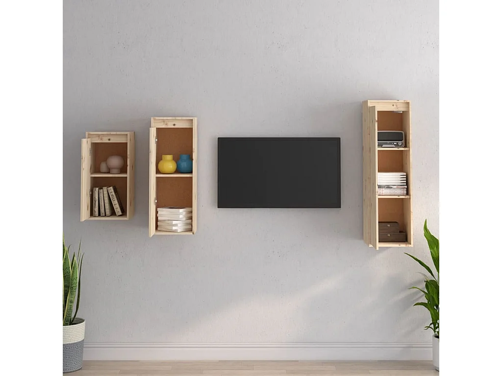 Tv-meubelen 3 st massief grenenhout BE262249