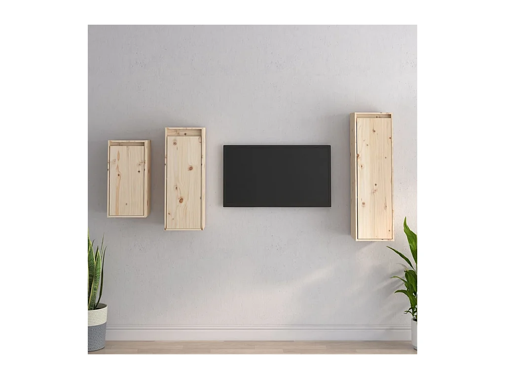 Meubles TV 3 pcs Bois massif de pin FR89633