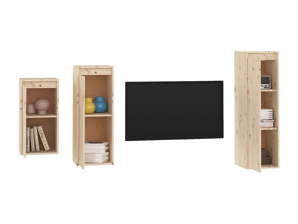 Tv-meubelen 3 st massief grenenhout BE262249