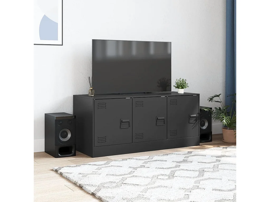 Móvel de TV 99x39x44 aço preto PT954848