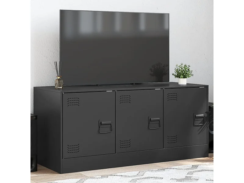 Meuble TV noir 99x39x44 cm acier FR60180