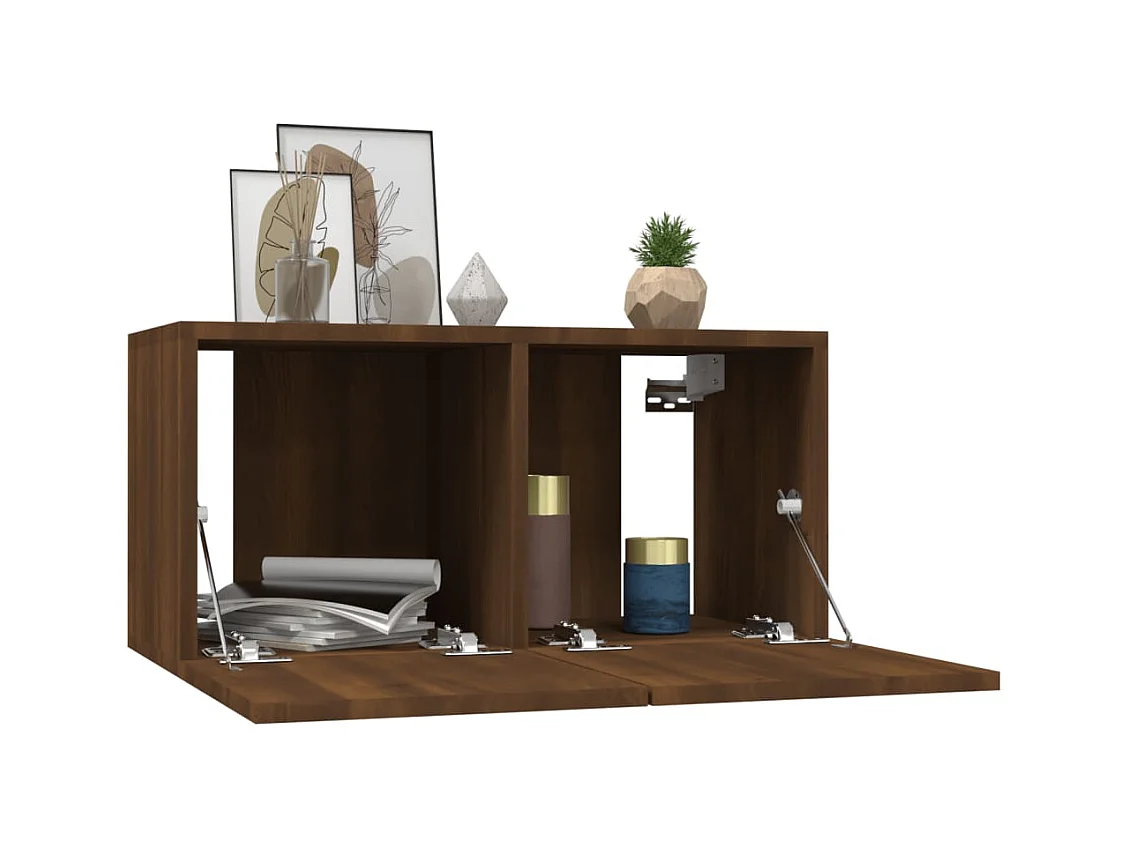 Meuble TV suspendue Chêne marron 60x30x30 cm Bois d'ingénierie FR34544