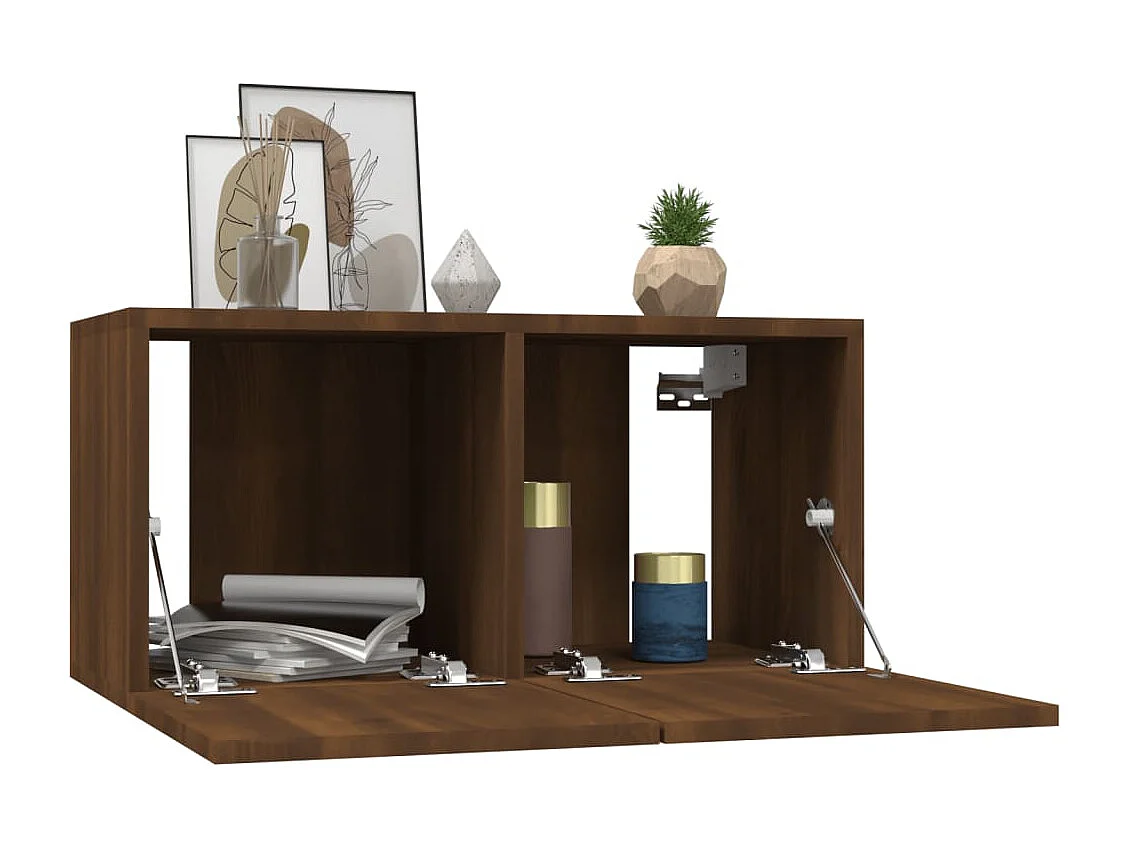 Meuble TV suspendue Chêne marron 60x30x30 cm Bois d'ingénierie FR34544