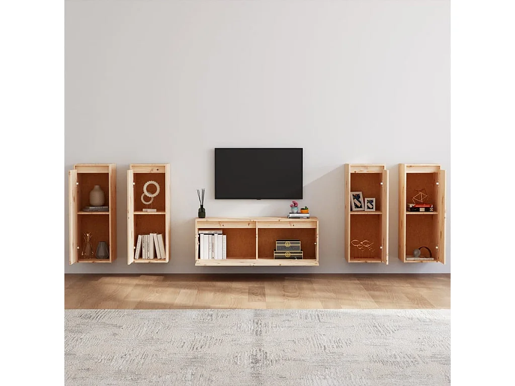 Meubles TV 5 pcs Bois massif de pin FR13654