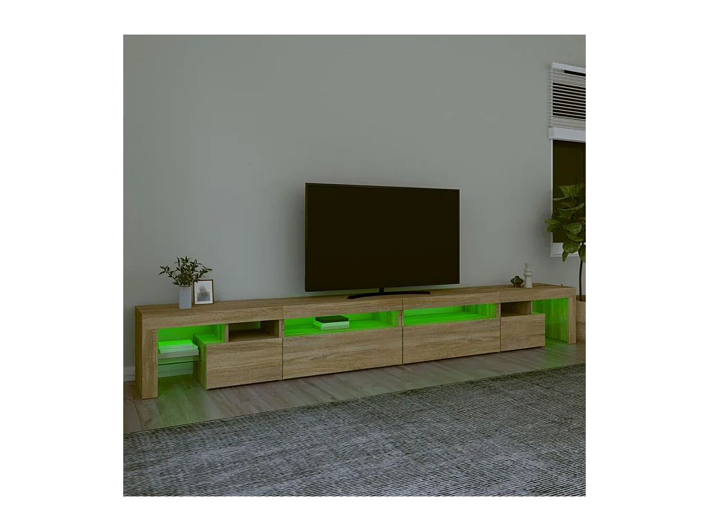Meuble TV avec lumières LED Chêne sonoma 290x36,5x40 cm FR92598