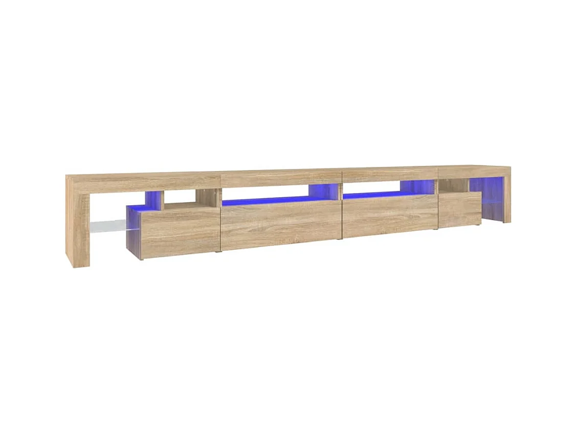 Meuble TV avec lumières LED Chêne sonoma 290x36,5x40 cm FR92598