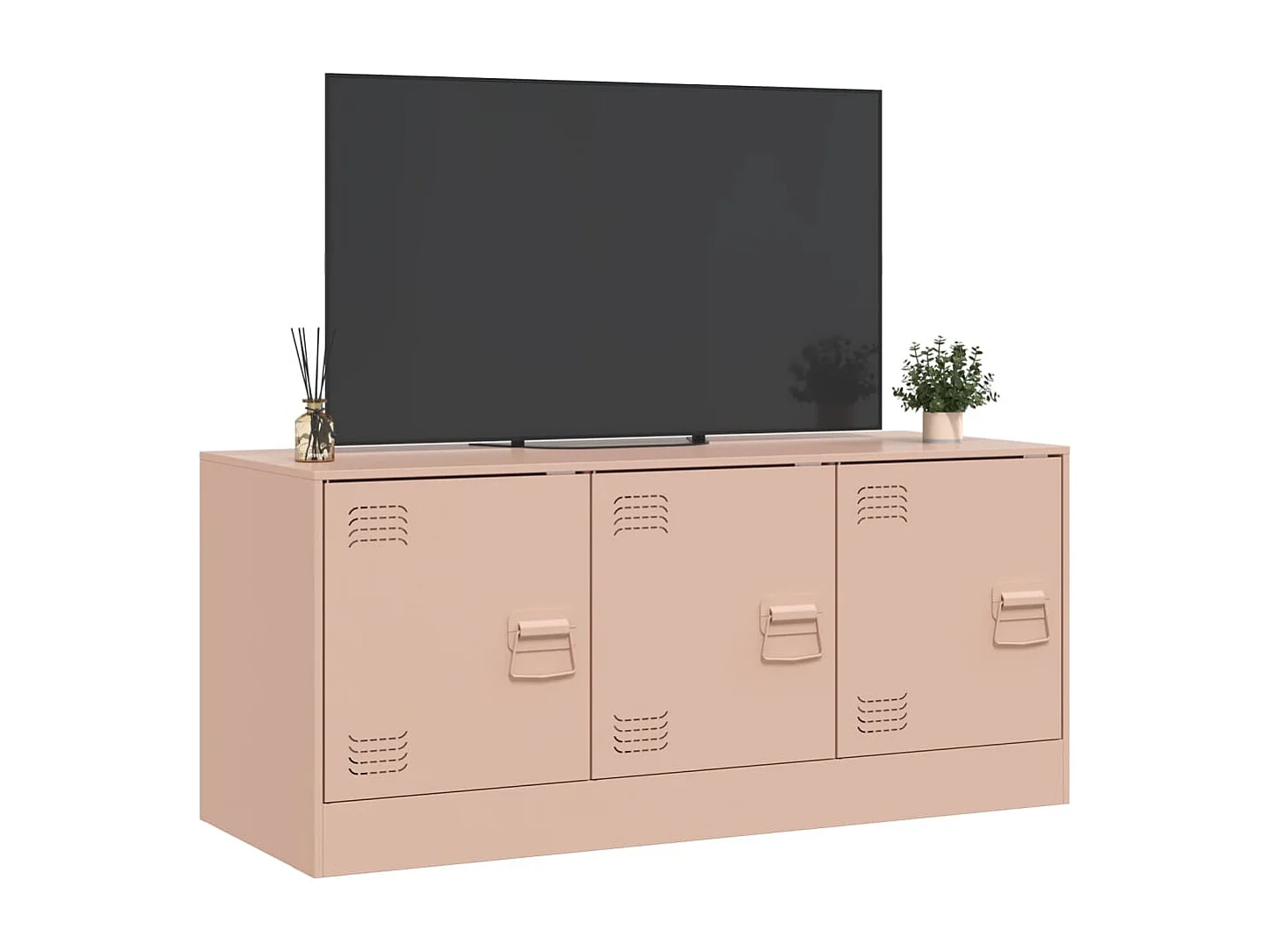 Mueble para TV de acero rosa 99x39x44 cm ES989040