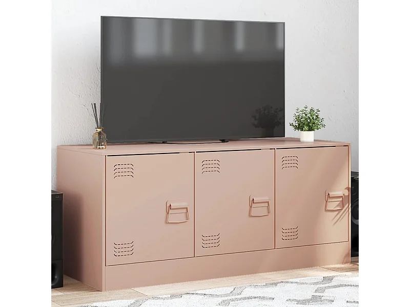 Meuble TV rose 99x39x44 cm acier FR20349