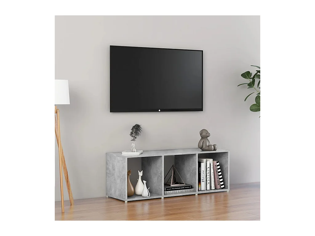 Tv-meubel 107x35x37 cm bewerkt hout betongrijs BE233785