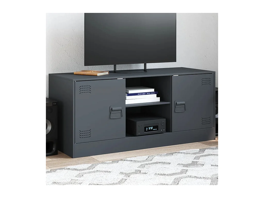 Tv-meubel 99x39x44 cm staal antracietkleurig BE370098
