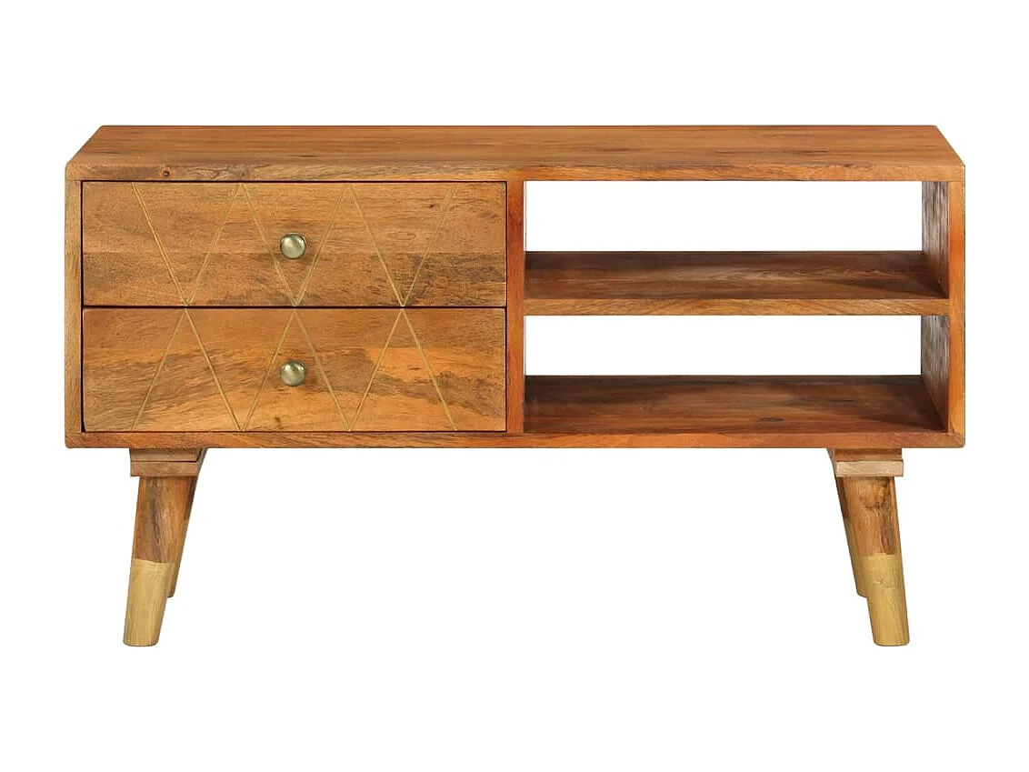 Meuble TV 85x35x47 cm Bois massif de manguier FR73026