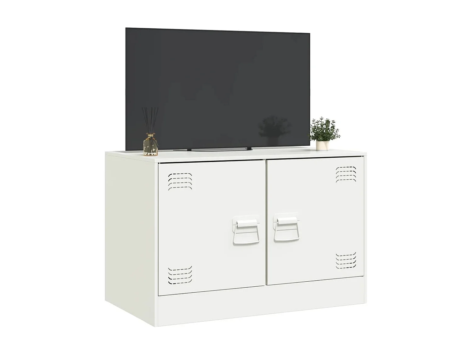 Tv-meubel 67x39x44 cm staal wit BE854572