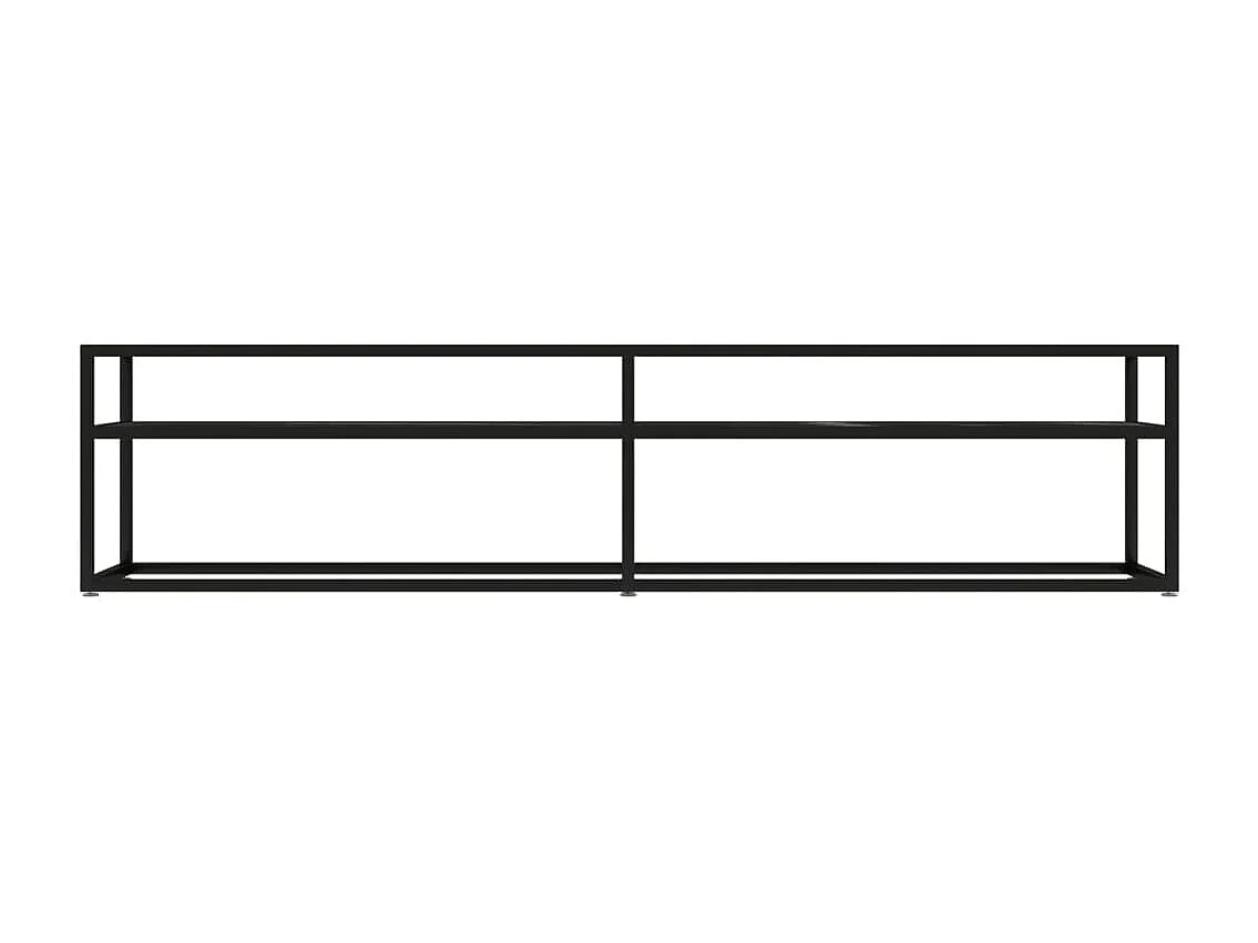 Meuble TV marbre noir 180x40x40,5 cm verre trempé FR94602