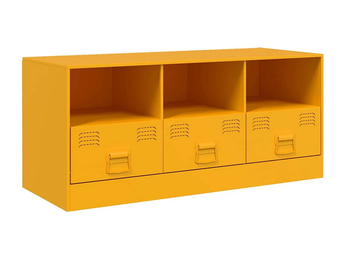 Móvel de TV 99x39x44 cm aço amarelo mostarda PT541463