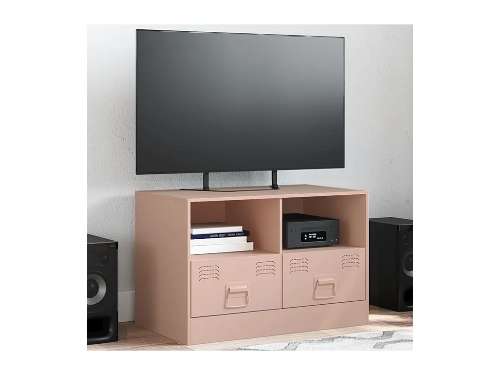 Meuble TV rose 67x39x44 cm acier FR71428