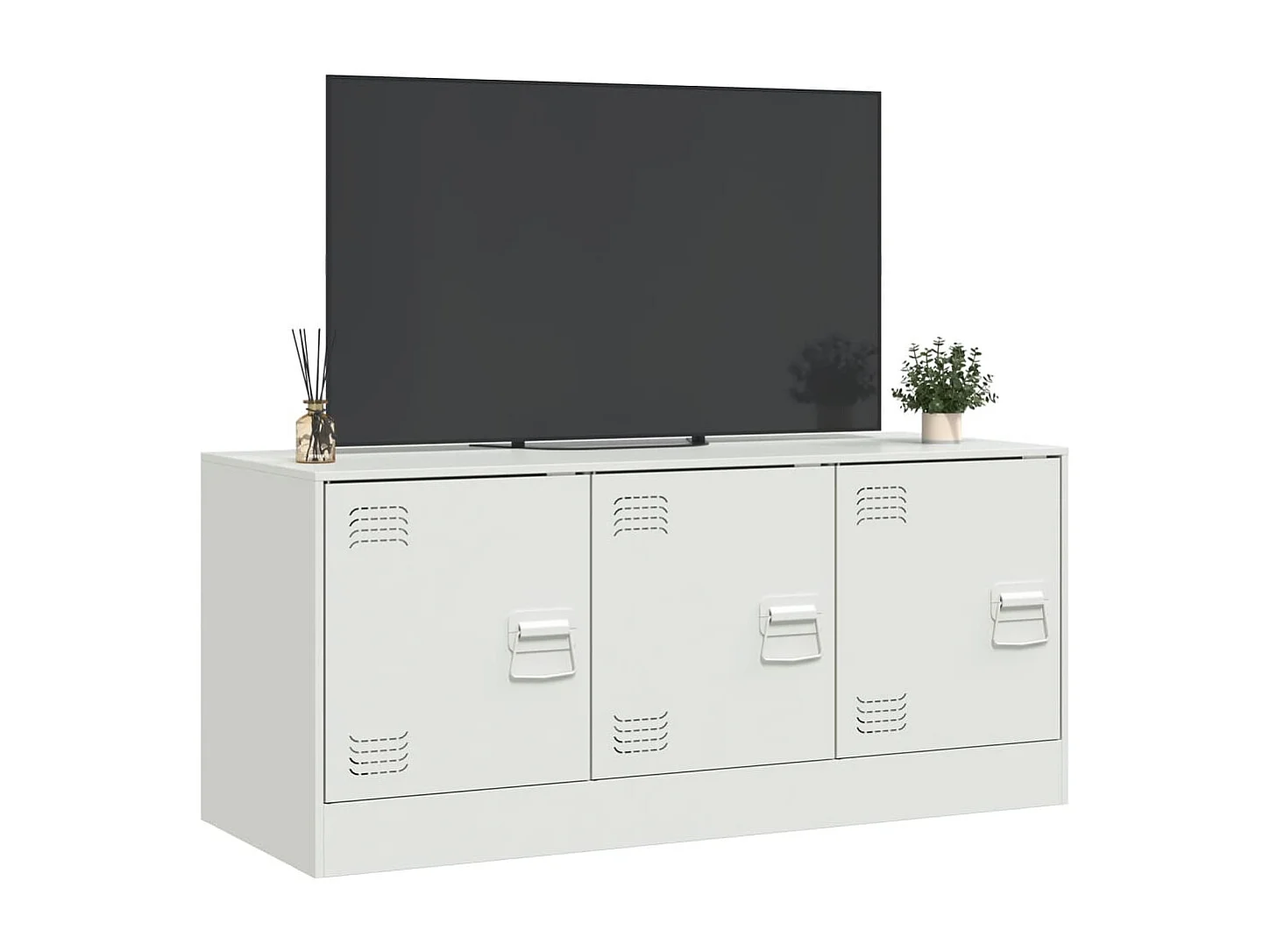 Mueble para TV de acero blanco 99x39x44 cm ES742164