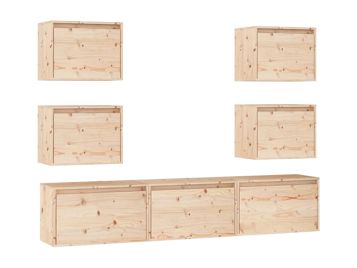 Móveis de TV 7 pcs madeira de pinho maciça PT892051