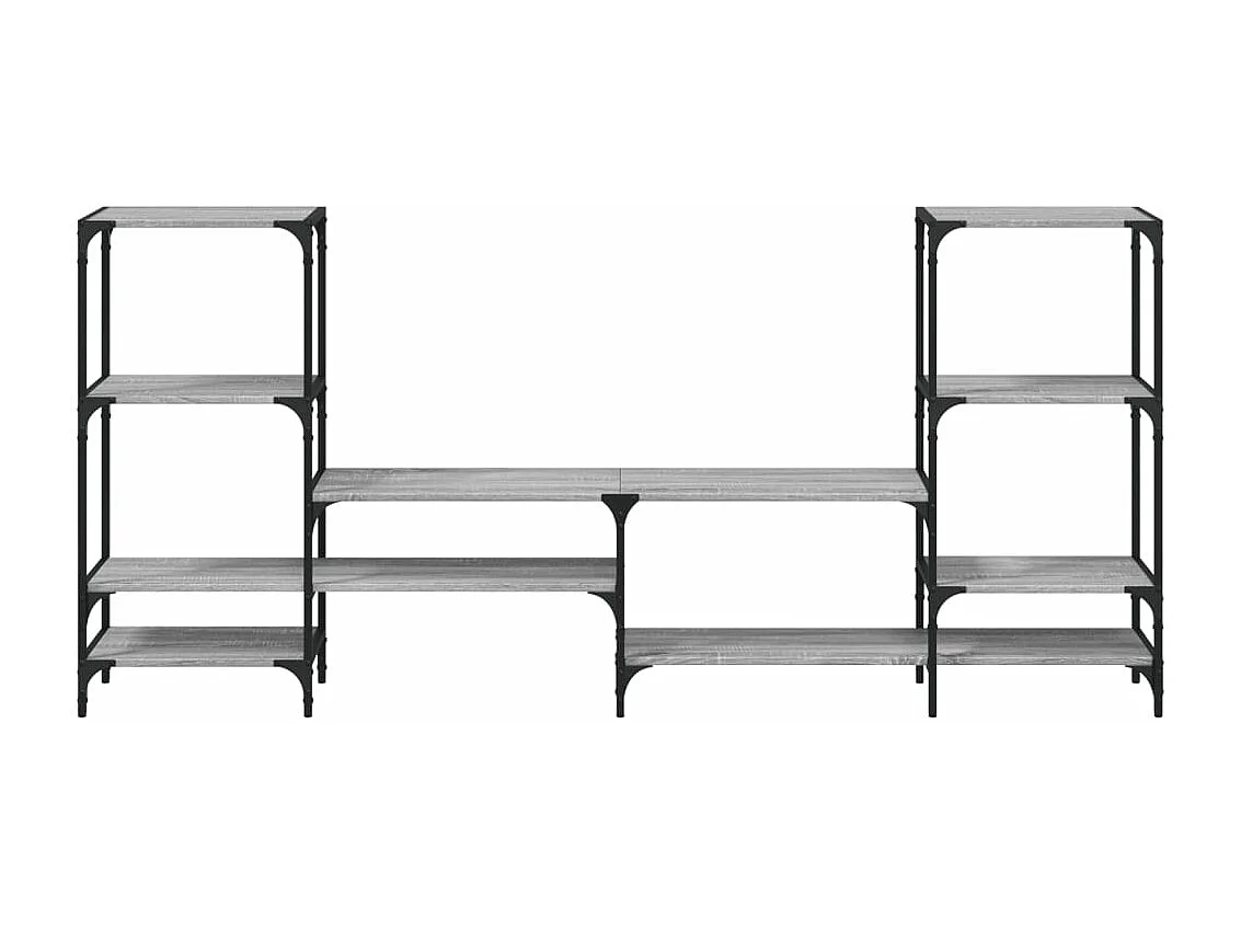Tv-meubel 206,5x28,5x95 cm bewerkt hout grijs sonoma eikenkleur BE387332