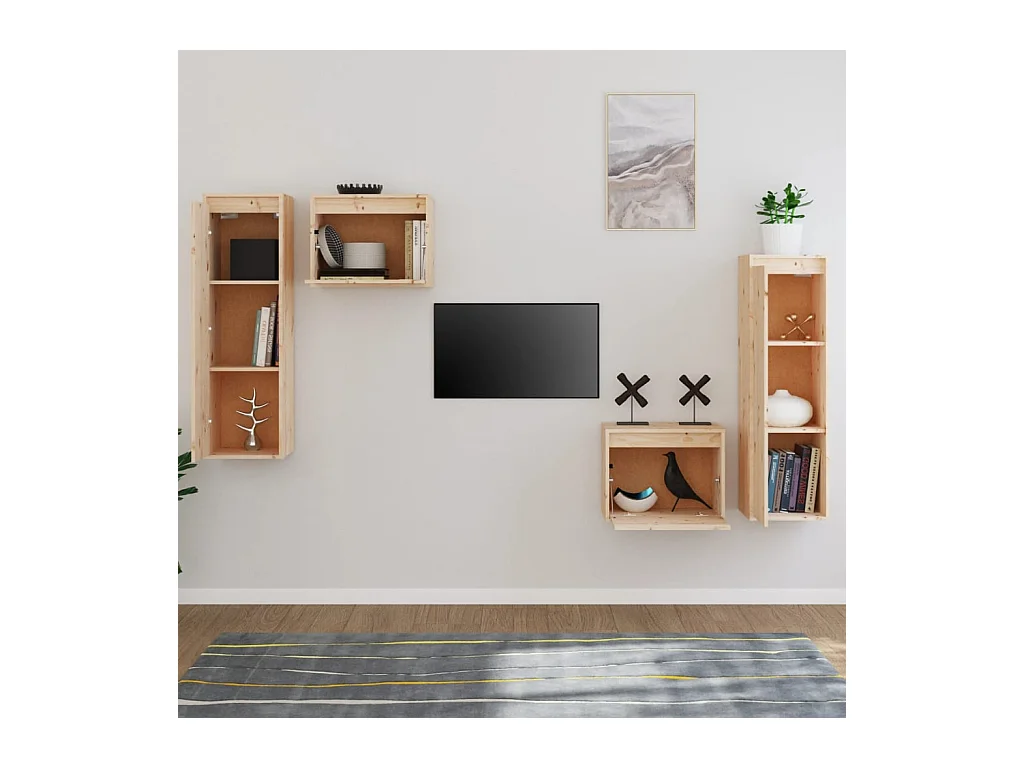 Tv-meubelen 4 st massief grenenhout BE637128