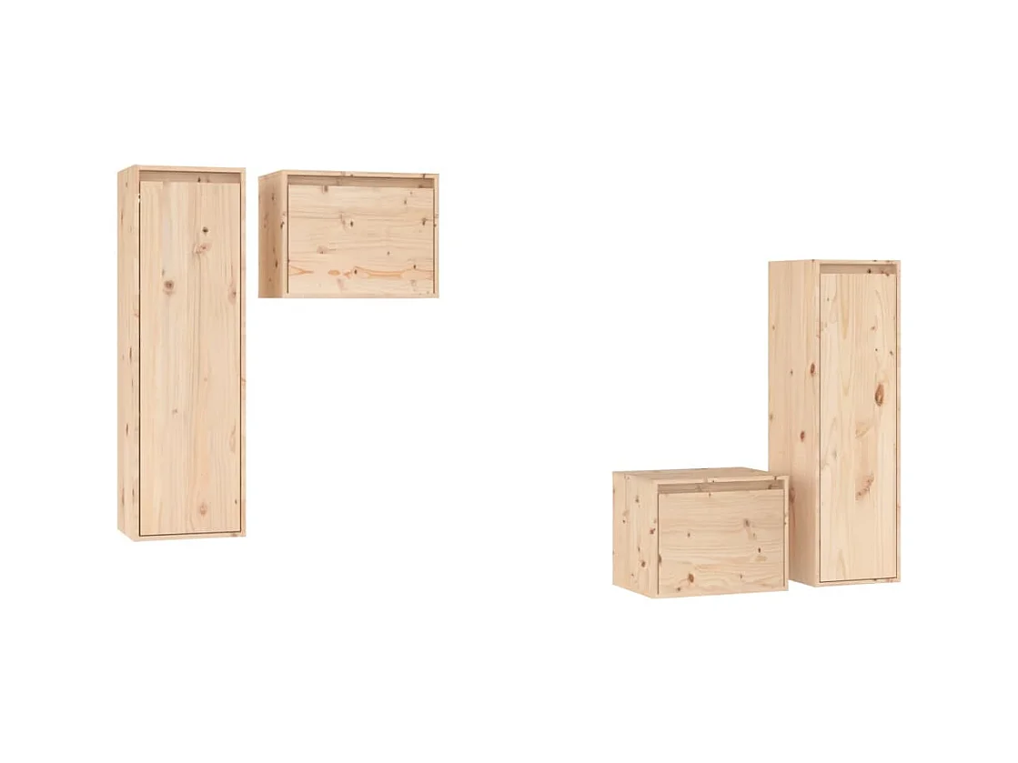 Meubles TV 4 pcs Bois massif de pin FR43584