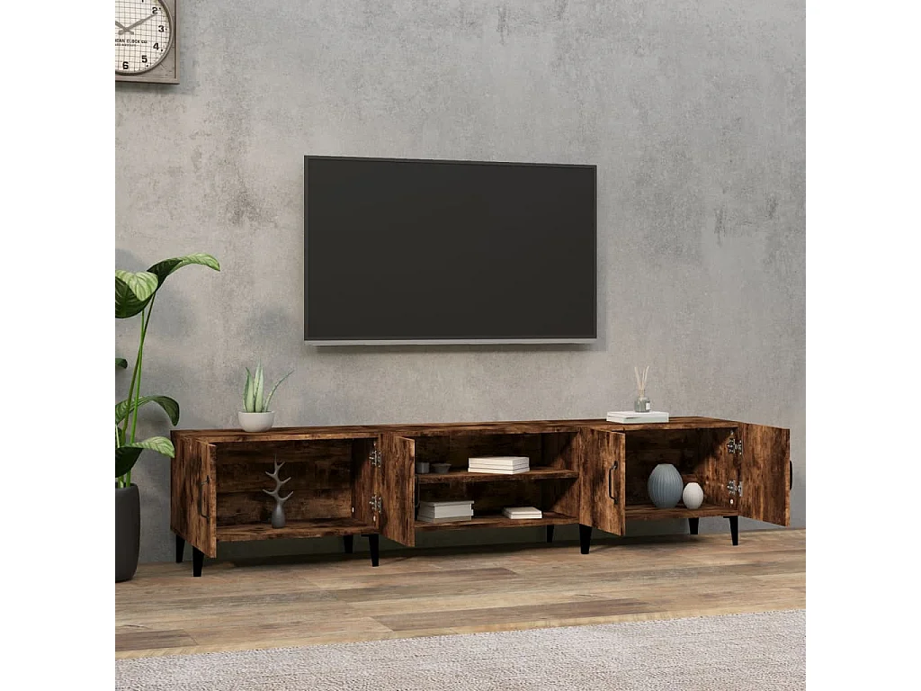 Meuble TV chêne fumé 180x31,5x40 cm bois d'ingénierie FR14220